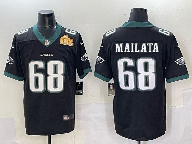 Men Philadelphia Eagles 68 Mailata Black Nike 2025 Limited NFL Jersey 003
